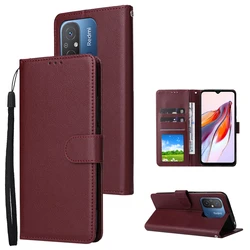 Premium Magnetic Leather Wallet Case with Card Slot and Stand Function for Poco X5 (Wine red)