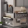 Stainles Steel Kitchen Spice Racks Punch-free Kitchen and Storage Organizer 2 Layer Seasoning Shelf Organization Accessories 2