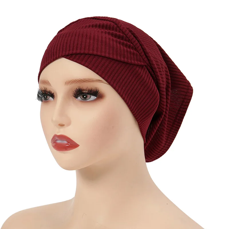 

Cotton Muslim Underscarf Inner Tube Cap Islamic Versatile Solid Color Uniform Base Cap Eid Prayer Hijab Bottom Hat Headwear