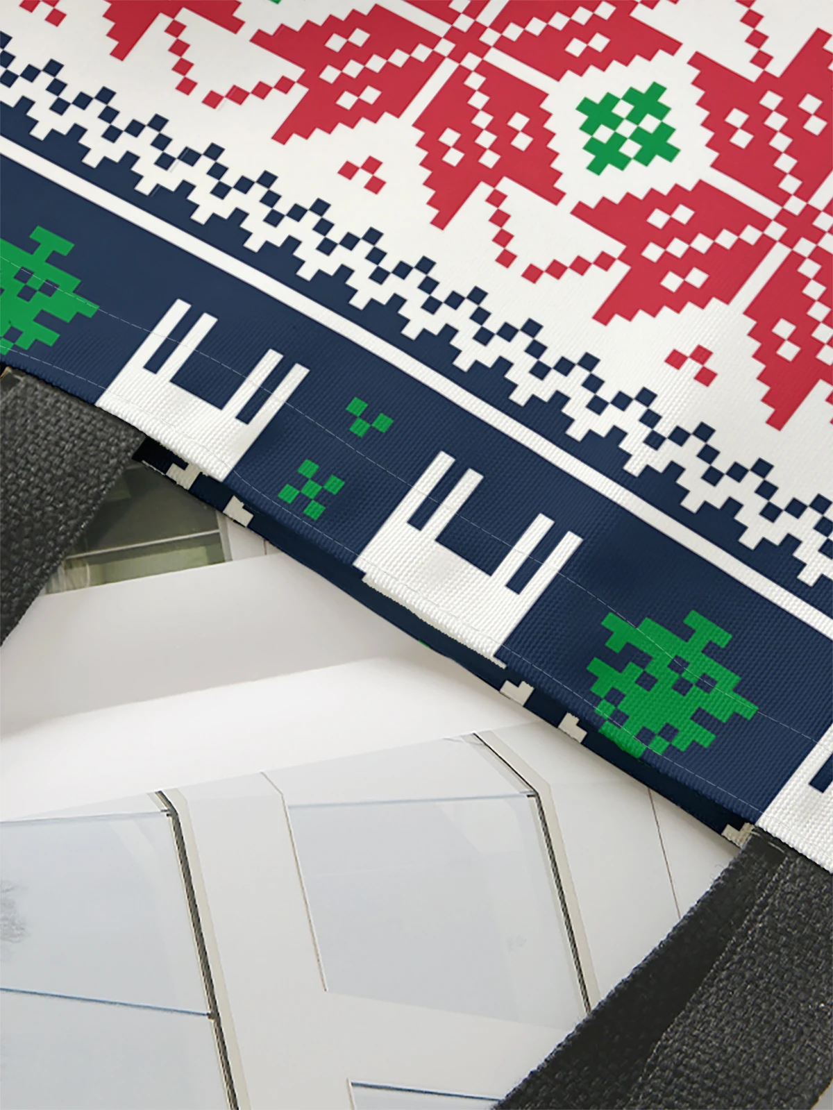 Christmas themed printed casual handbag, reusable fashionable backpack, multifunctional handbag, canvas shopping bag