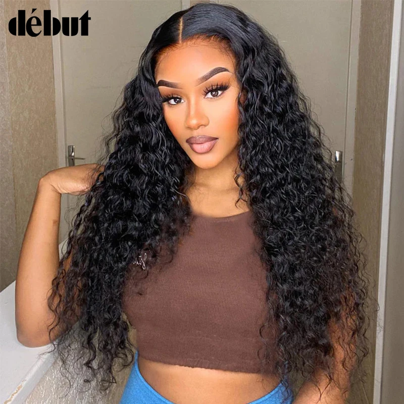 

Debut Deep Wave Lace Front Wig Human Hair Wigs For Black Women Curly Brazilian Remy Hair Wigs Glueless Water Wave Part Lace Wig