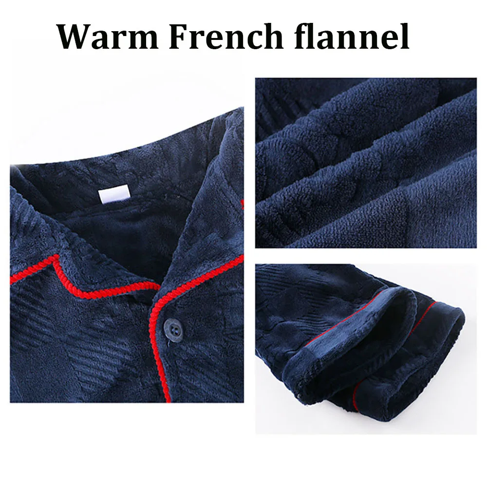Luxury 3XL-5XL Big Size Widened Loose Pajama for Sleeping Sleepwear Men's Winter Island Velvet Pajamas Set Warm Elastic Pyjama