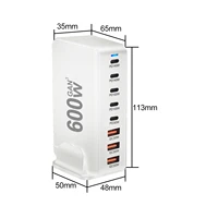 NEW 600W Gan Fast Charge 3.0 USB Type C Fast Charger Mobile 8-port 5C3A PD Charger  Convenient To Carry Tablet Charger - Image 5