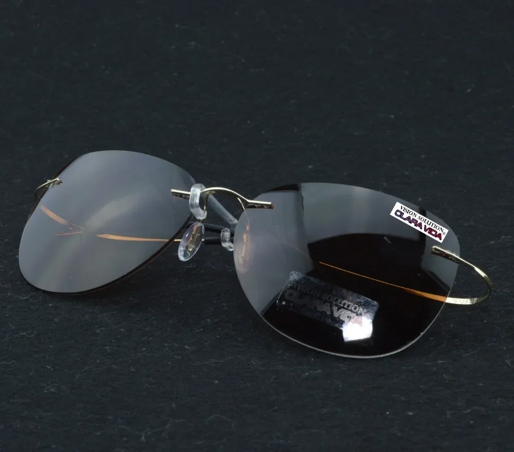 2019 Oculos De Sol Feminina Polarized Sunglasses Clara Vida Men Rimless Frameless Super Light Polarized Uv400 Uv100% Sunglasses