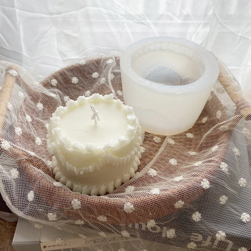 Cake Form Silicone Candle Mold DIY Fondant Baking Molds Handmade Aroma Scented Soap Making Home Decoration |