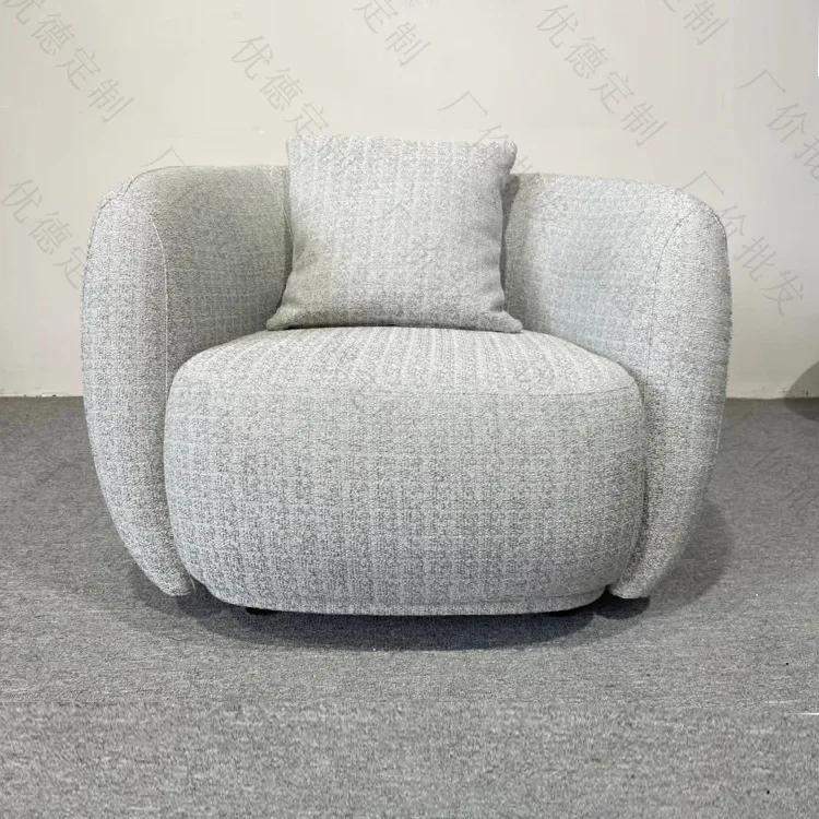 Hot sale modern minimalist villa living room round fabric leisure sofa hotel room rest sofa