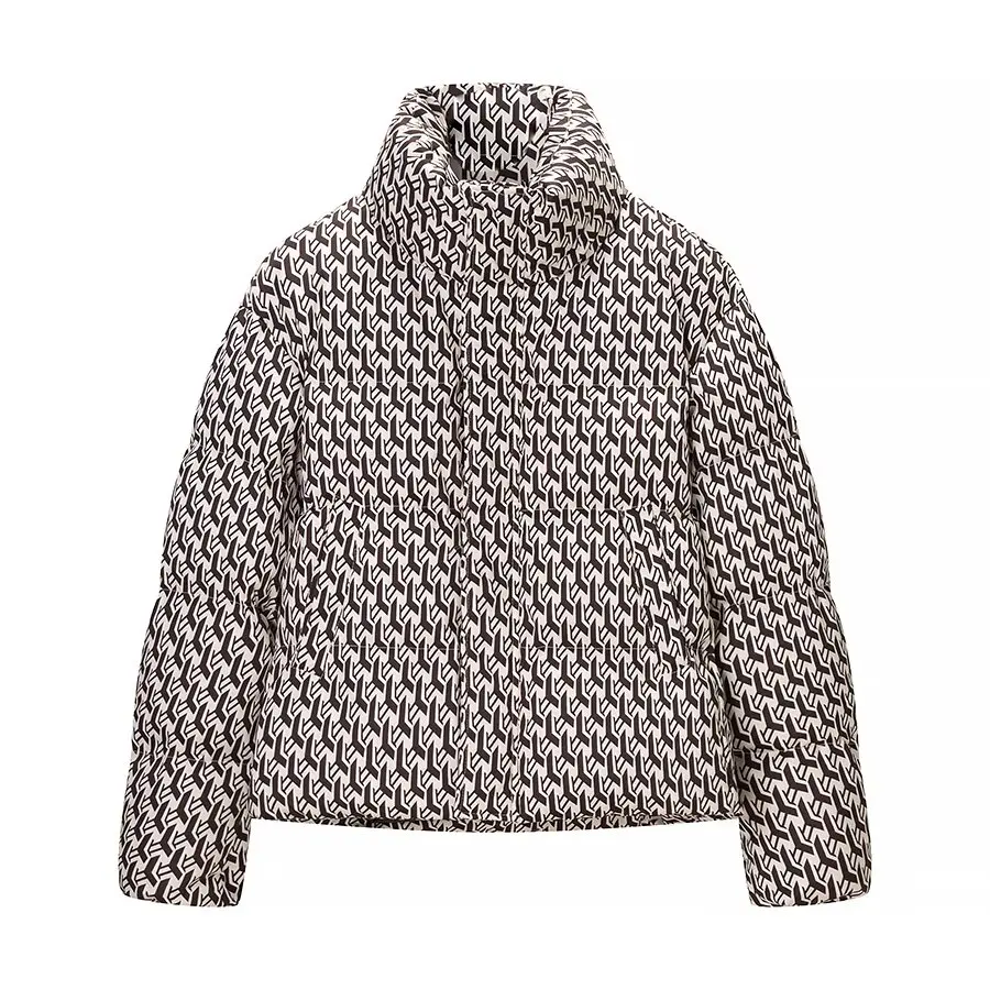 Chic Casual Women Winter Jacket Zipper Stand Collar Long Sleeve Female Short Parka Coats 2025 Streetwear New Outerwear ﻿ ﻿