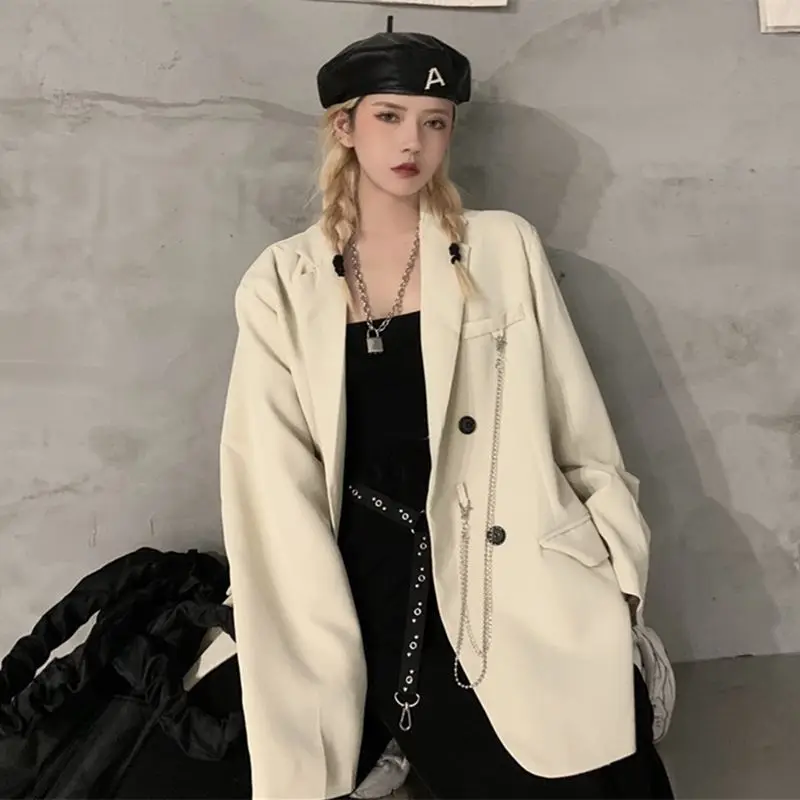 

UNXX Double Breasted Blazers Coat Hanging Suit Women Spring Autumn 2024 New Korean Small Suit Loose Casual Top Coat Jacket Women