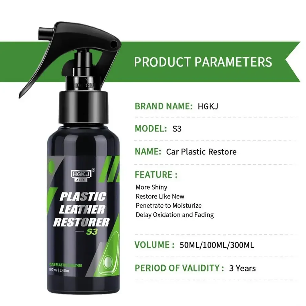 thumbnail image 1 of Agente de reacondicionamiento de automóviles S3 de 50 ml/100 ml/300 ml, agente reparador de interiores de automóviles, restaurador de plástico y cuero, accesorios de limpieza para automóviles, 1 of 5