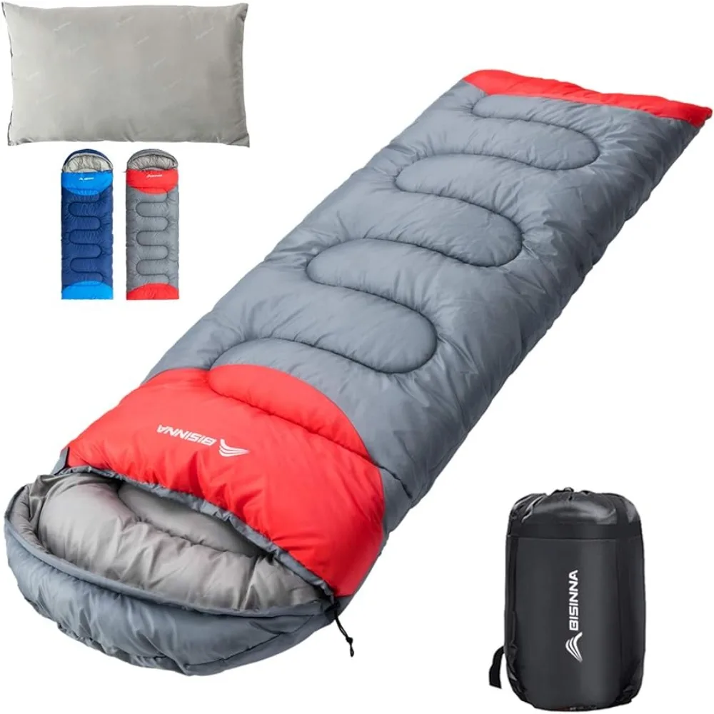 

Sleeping Bag with Pillow - 4 Season Backpacking Sleeping Bag Lightweight Waterproof Warm and Washable for Adults, Kids, Women