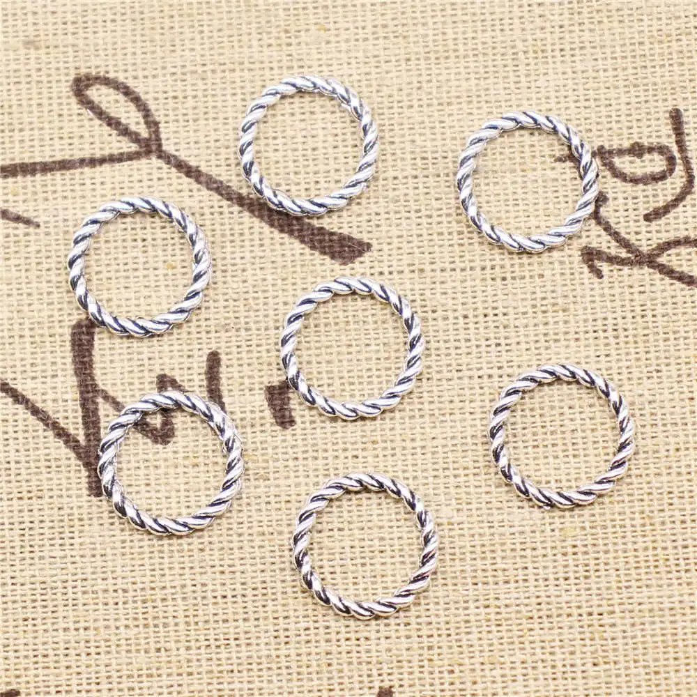 

Twist Ring Circle Circle Connector Cute Jewelry Cute 15X15mm Antique Silver Color 20 Pieces