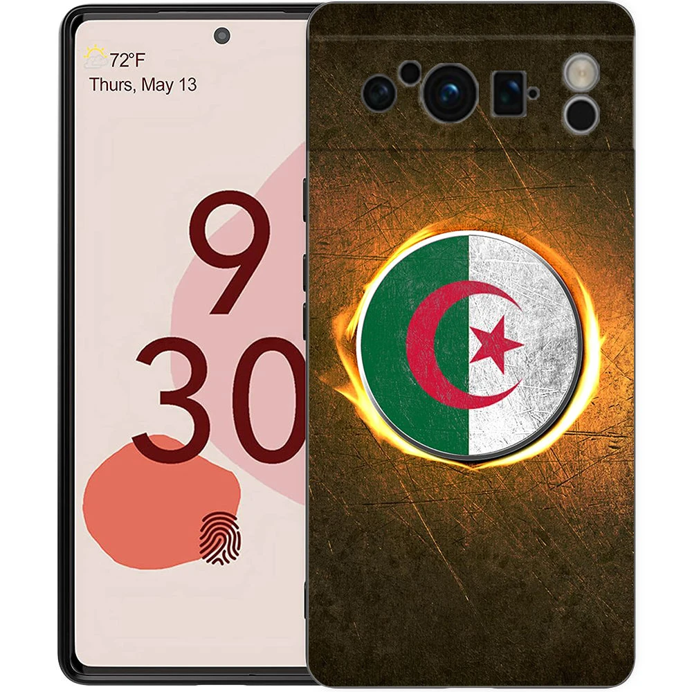 Algeria Passport Soft Shockproof TPU Phone Case - Black Cover