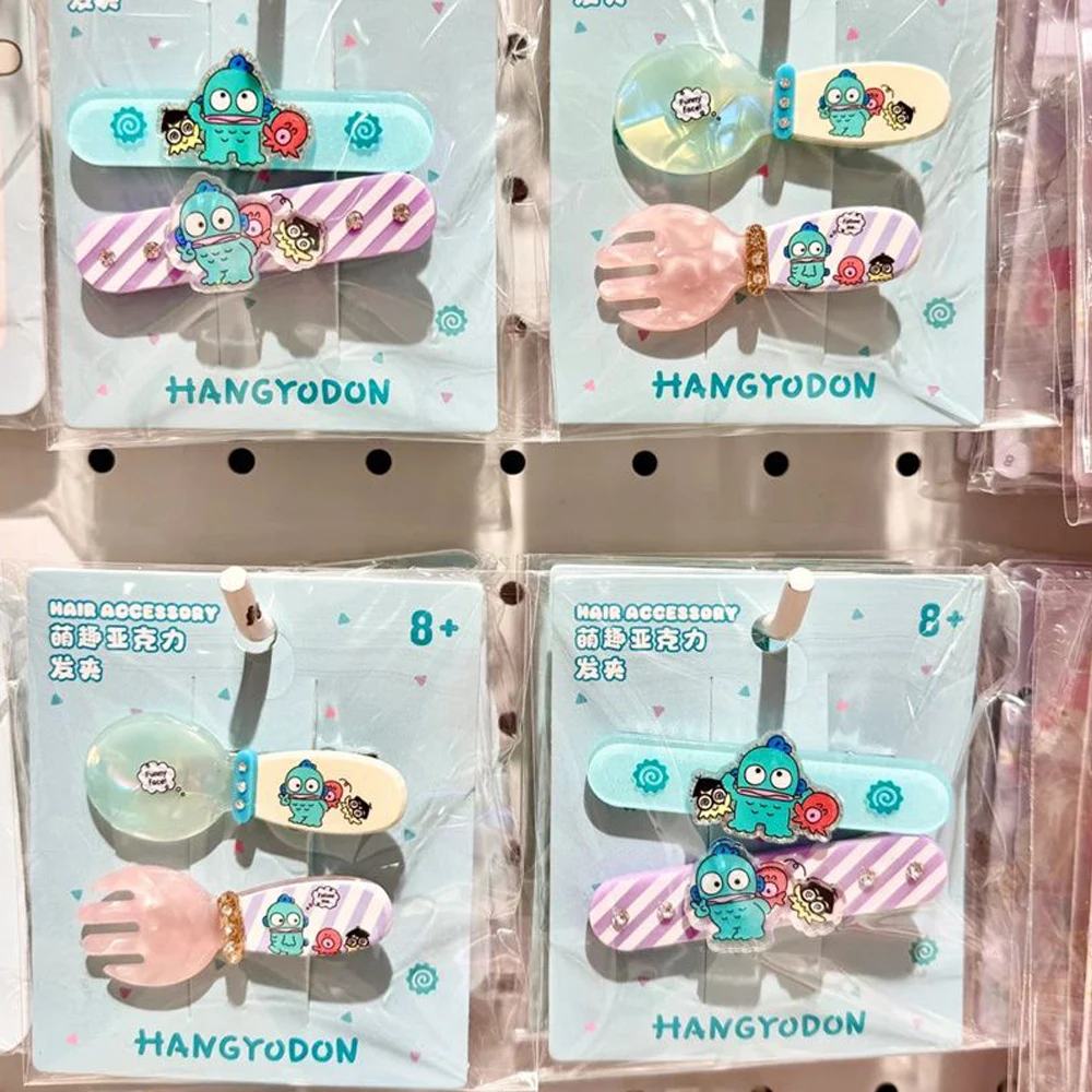 

Креативная забавная акриловая заколка для волос Sanrio Hangyodon в стиле аниме милые Мультяшные Детские аксессуары для волос универсальная трендовая шпилька для волос милый подарок