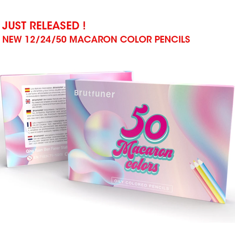 Andstal Brutfuner Macaron 50 Colors Colored Pencil Professional Pastel Drawing Pencils Colour Pencils Art Supplies For Artist