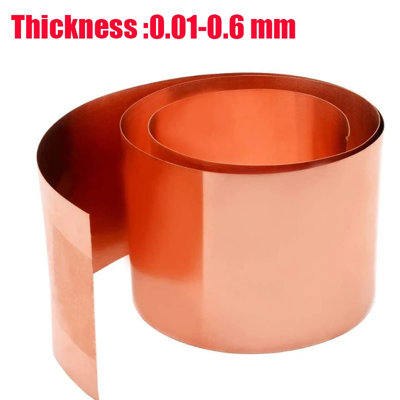 1Pc 99.9% Pure Copper Cu Metal Sheet Foil Plate Strip Thickness 0.05mm - View #4