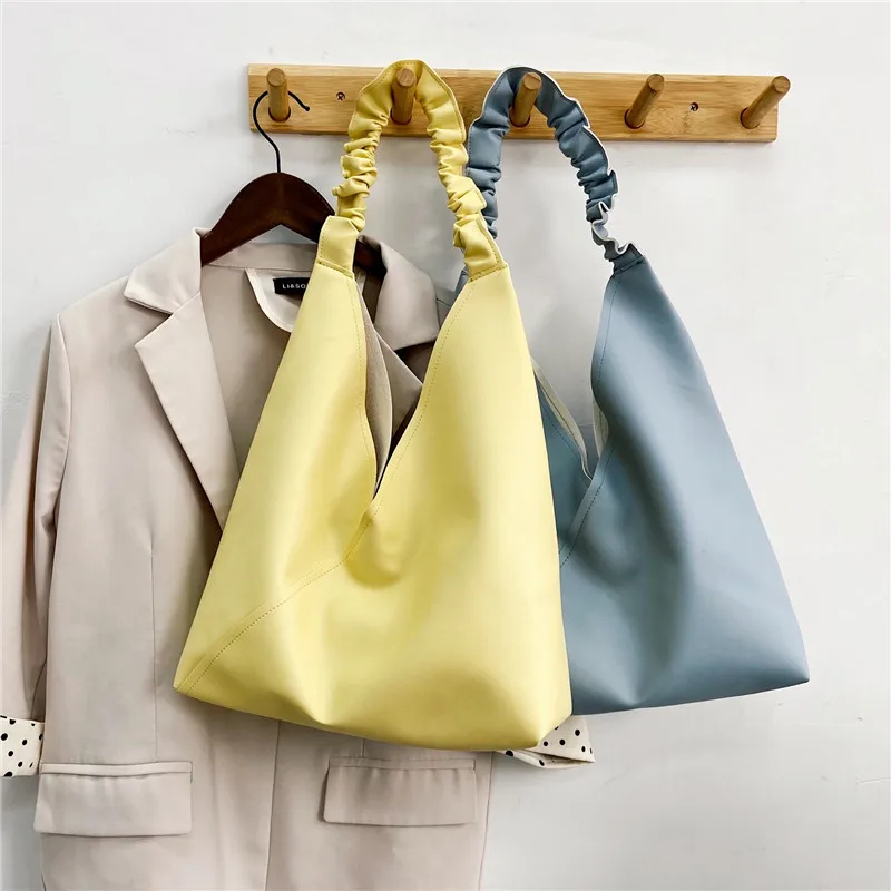 Idle Style Tote Bag Female Soft Leather Bag Women's Over The Shoulder Leather Bag Shopper Hobo