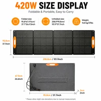 Panneau solaire pliable 200W 420W monocristallin à haute efficacité, kit de chargeur solaire portable et étanche, panneau solaire pliable multi-sorties pour camping en plein air, camping-car, van, station d'alimentation portable hors réseau. 5