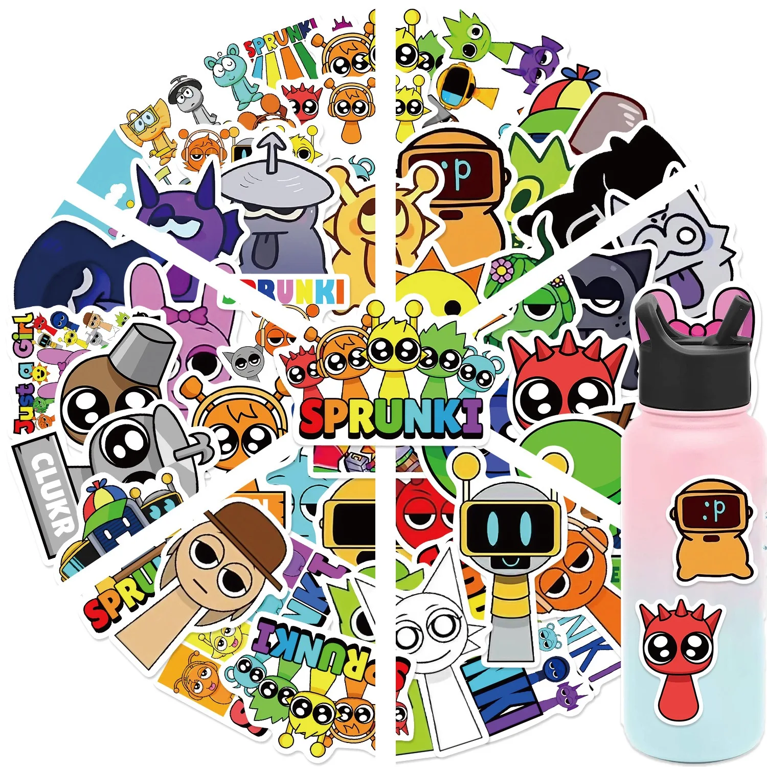 10/50Pcs Incredibox Sprunki 소년 또는 소녀 스티커 성별 공개 파티 장식을위한 임신 선물 베이비 샤워 낙서 장난감