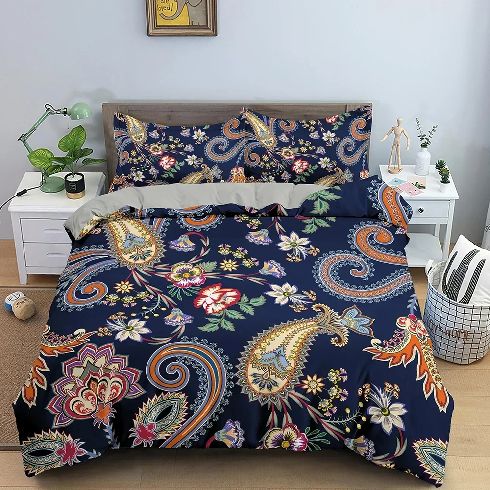 Vintage Flower King Queen Duvet Cover Peony Sunflower Bedding Set Tropical Floral Quilt Cover Boho Polyester Comforter Cover