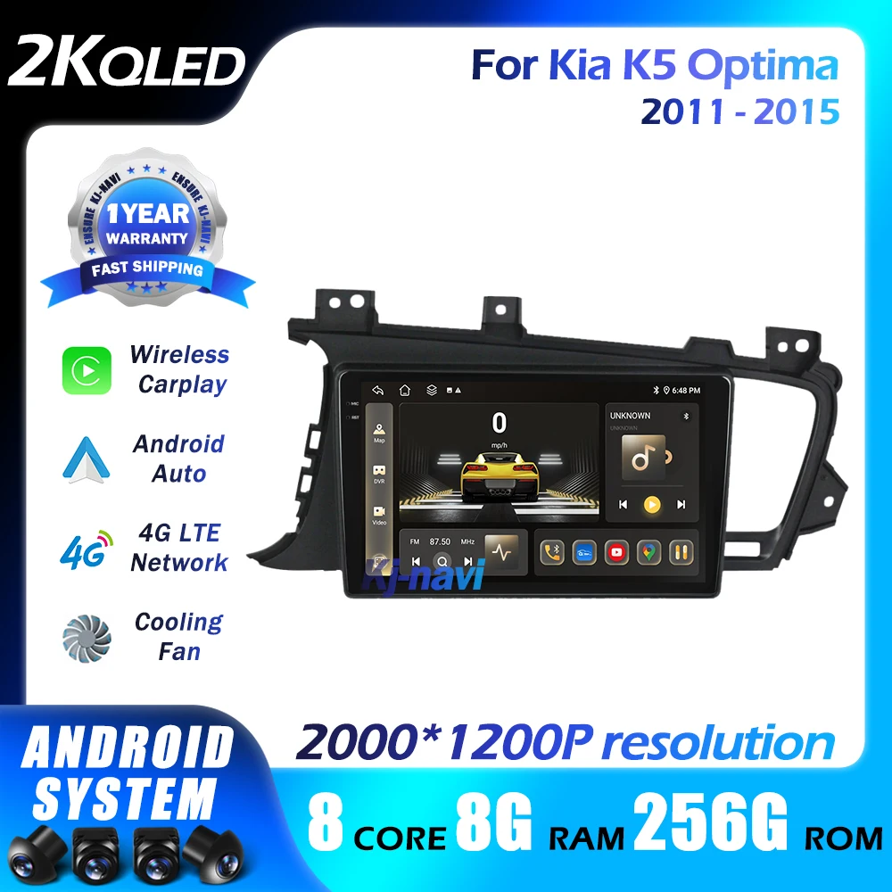 

Автомагнитола на Android 14 для Kia K5 Optima 2011-2015 Wi-Fi IPS сенсорный экран 9 дюймов мультимедийный видеоплеер навигация GPS 5GWifi 4G