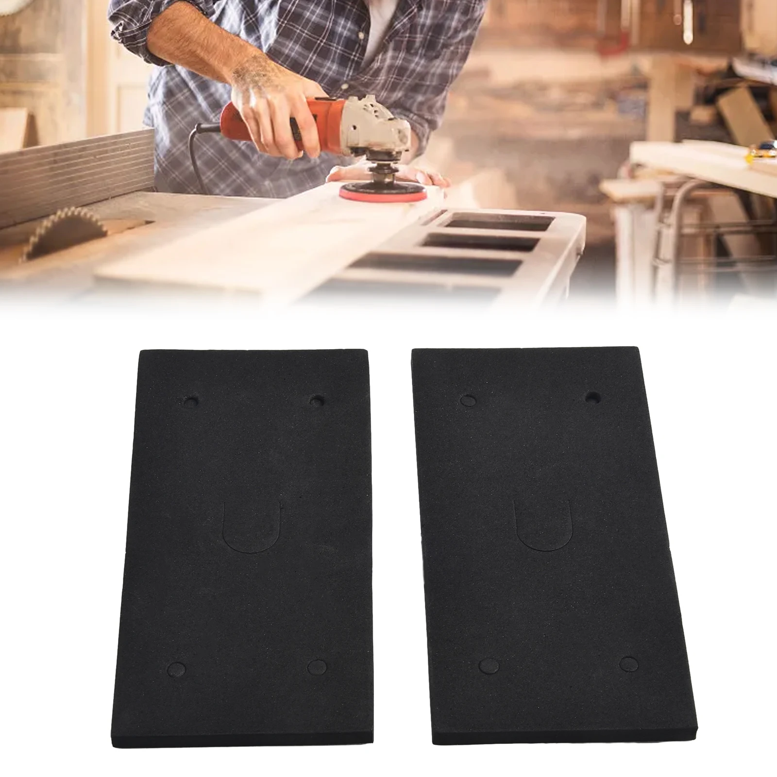 

2PCS Sander Back Pads For 9035 Sander Machine Self-Adhesive Foam 7.3" X 3.6" X 0.315" Replacement Mat 4 Holes