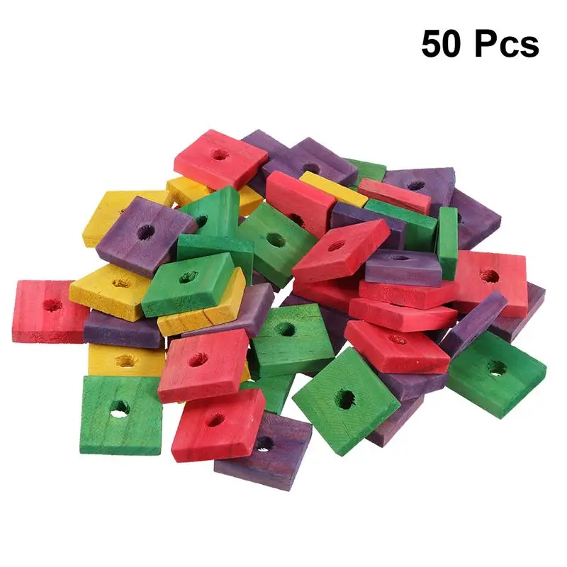 50 Pieces Pet Bird Chewing Wood Clips Educational Cage Accessory Diy