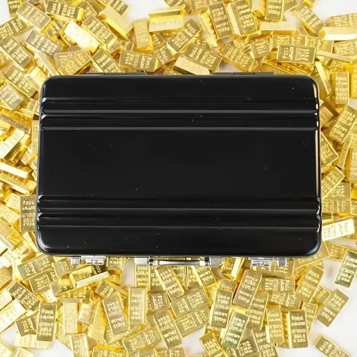 Mini Gold Bar Replica 24K Gold-Plated Alloy Collectible Decorative Display Model for Home/Office Investment Prop Gift