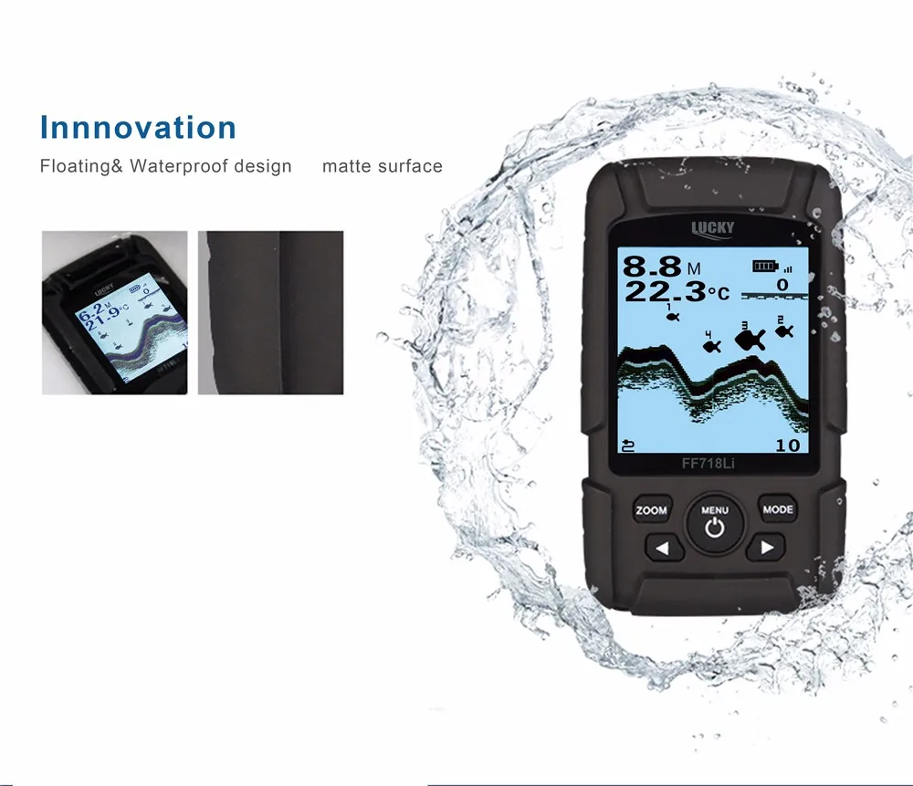 Portable deeper smart lucky fishfinder sonar FF718Li echo sounder