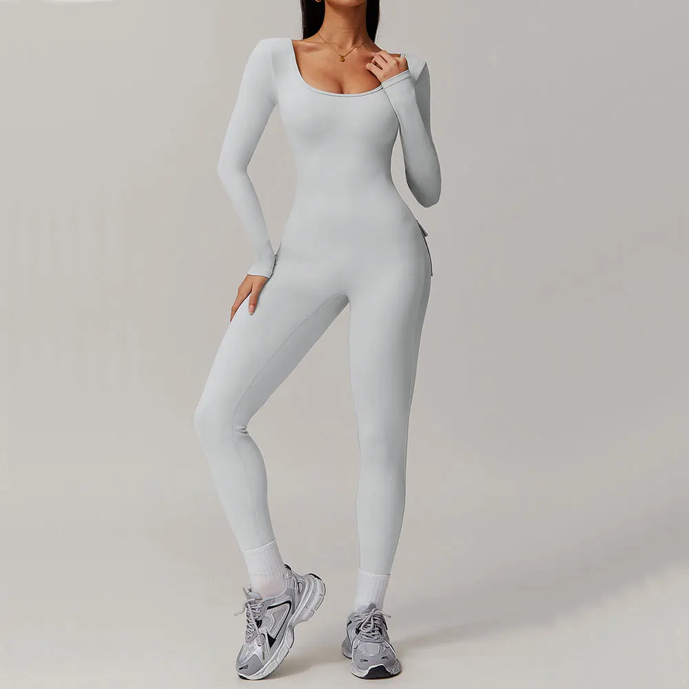 Women Sexy Back V Jumpsuit Gym Yoga Fitness Set