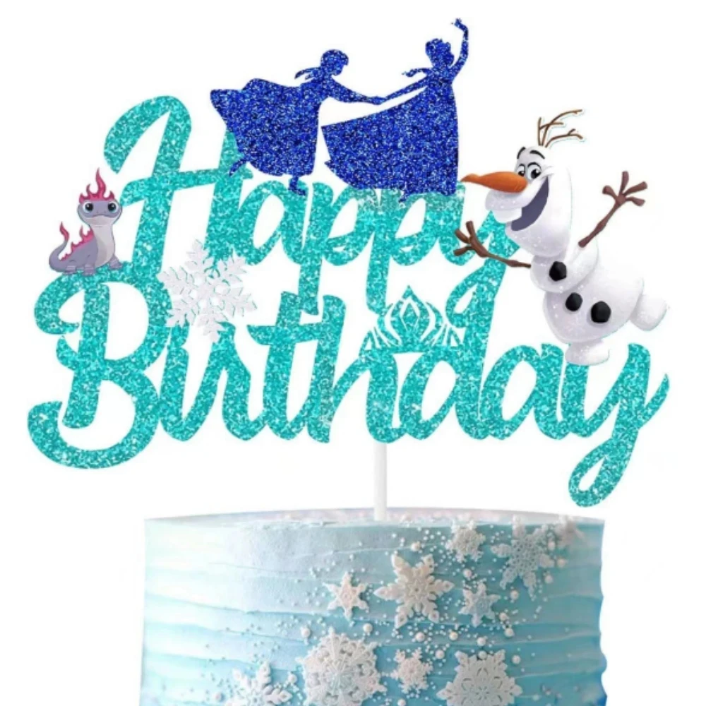 Description Picture 4 of itemIconic Brand Frozen Birthday Decorations Frozen Anna Elsa Olaf Cake Toppers for Kid Baby Shower Wedding Party Supplies Cake Topper Kit