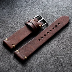 Artisan Genuine Leather Watchband with Quick Release - 22mm ( brown belt)