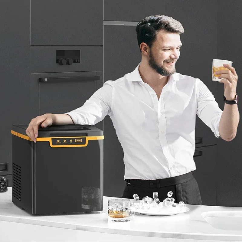 ICE2030 15kg -20kg/24H Portable Ice Maker English Panel Commercial Milk Tea Shop Ice Cube Make Small Automatic Making