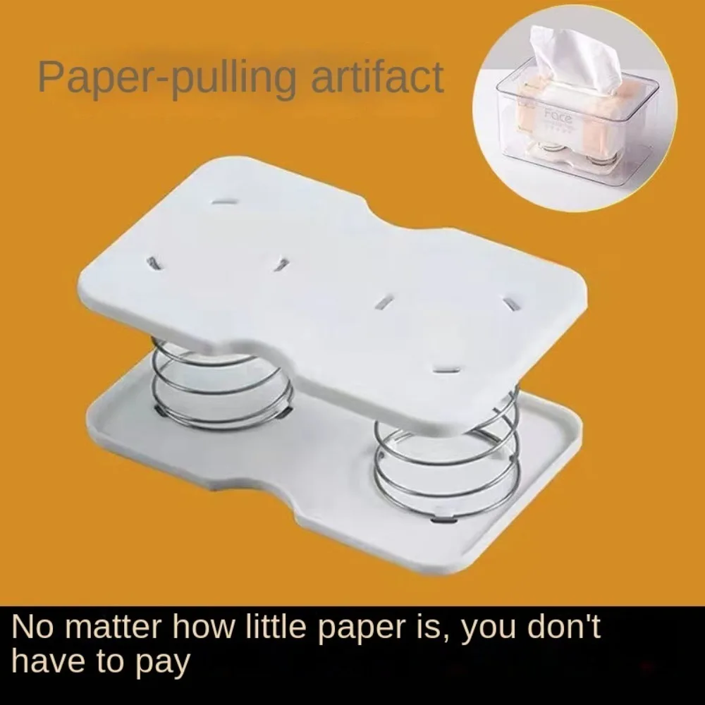 Tissue Box Tissue Dispenser Creative Plastic Paper Towel Spring Pallet White High Elasticity Spring Tissue Box Practical Easier Double Springs