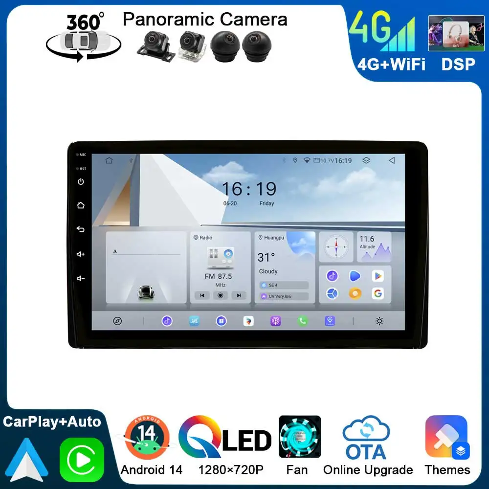 CarPlay GPS Navigation 360 Panoramic Camera For Toyota Tundra XK70 2021-2023 Android 14 Head Unit Bluetooth 5.0 Car Radio 4G DSP 1