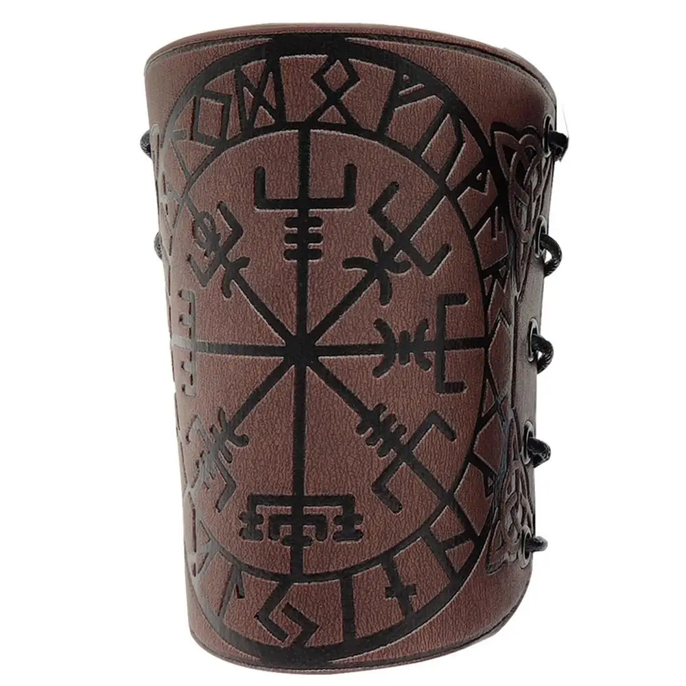 Viking Bracers Viking Vegvisir Embossed Pu Leather Arm Armor Vintage  Role-playing Accessories Compatible With Theme Party Cospla - Wrist Support  - AliExpress