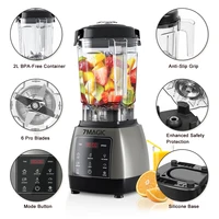 Mélangeur à minuterie robuste 2000W, presse-agrumes, robot culinaire pour fruits, Smoothies glacées, sans BPA, pot de 2L 2