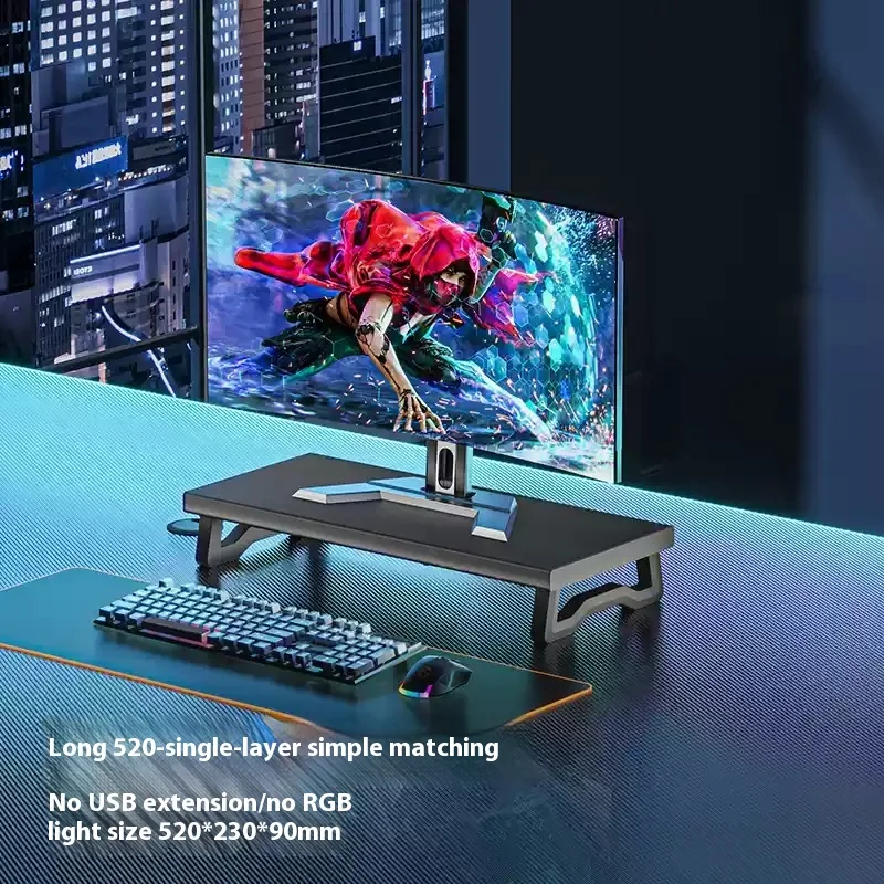 Rgb Metal Monitor Stand With Usb Hub-Gaming Desk Riser For Dual Screen Setup, Phone Charging & Cable Management Aluminum Alloy