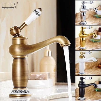 Rubinetto del bagno Finitura bronzo antico Lavabo in ottone Rubinetti in ottone massiccio Rubinetti miscelatori acqua monocomando Gru da bagno ELFCT001 1