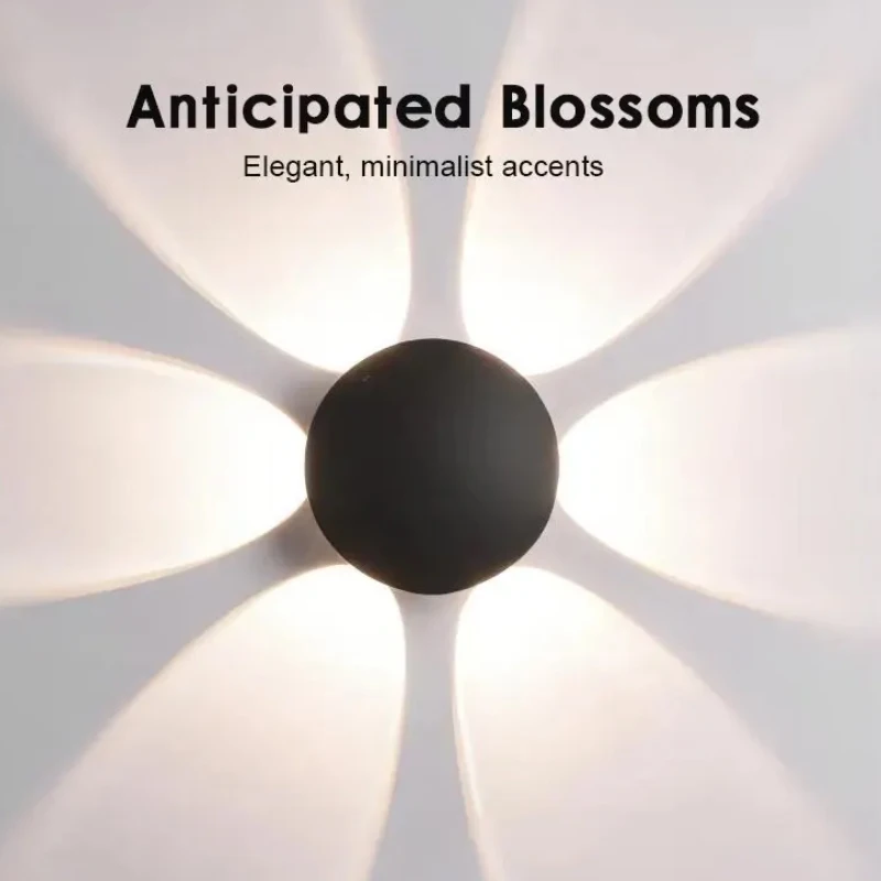 

Flowering Wall Lamp Courtyard Garden Home Decoration Indoor Outdoor Lights Aluminum 6 Lens Petal Wall Lamp 85-265V DC Lighting