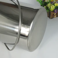 6L/12L/20L Bucket with Lid & Handle Water Storage Pail Metal Milking Bucket Stainless Steel Extra Thick 2