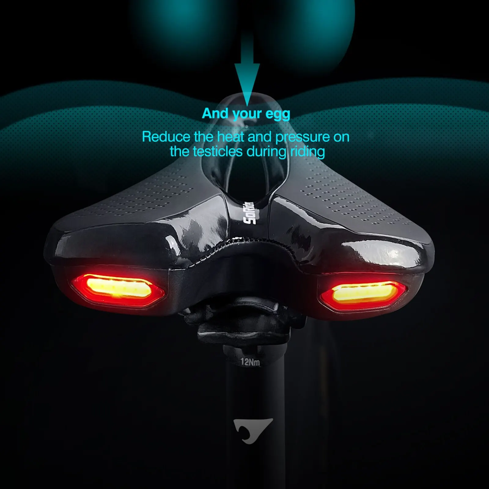 Bicycle Saddle Bicycle Seat Cushion Bike Riding Cushion Bicycle Road MTB Bike SaddleSeat With Warning Taillight USB Charging Mountain Cycling Racing PU Breathable Soft Seat Cushion