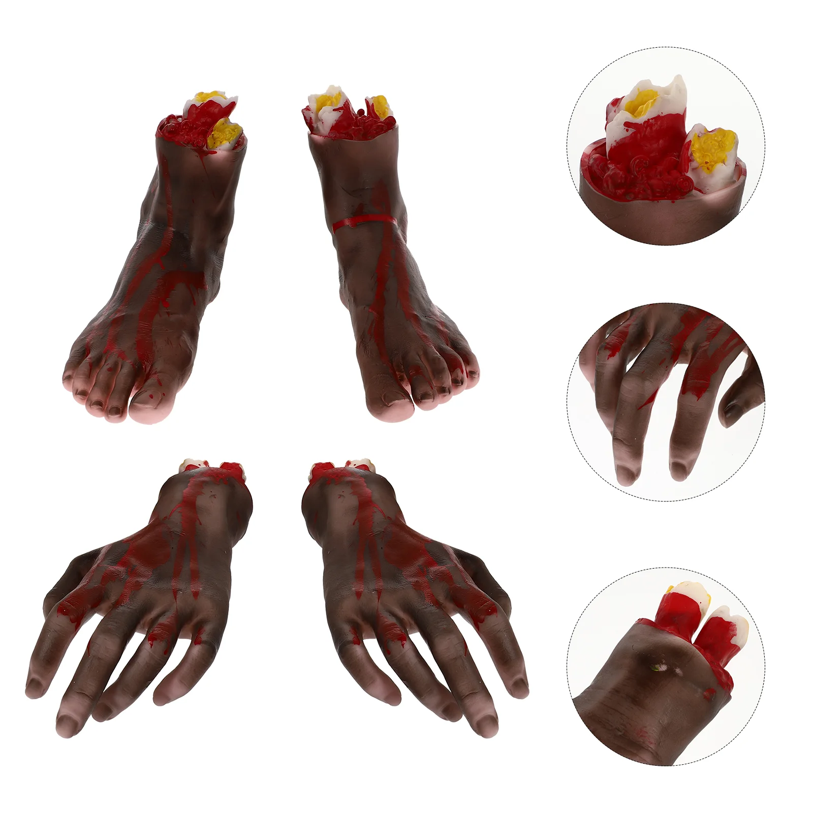 

Simulated Prosthesis Foot Props Fake Body Parts Halloween Scary Decorations Hand Creepy Severed