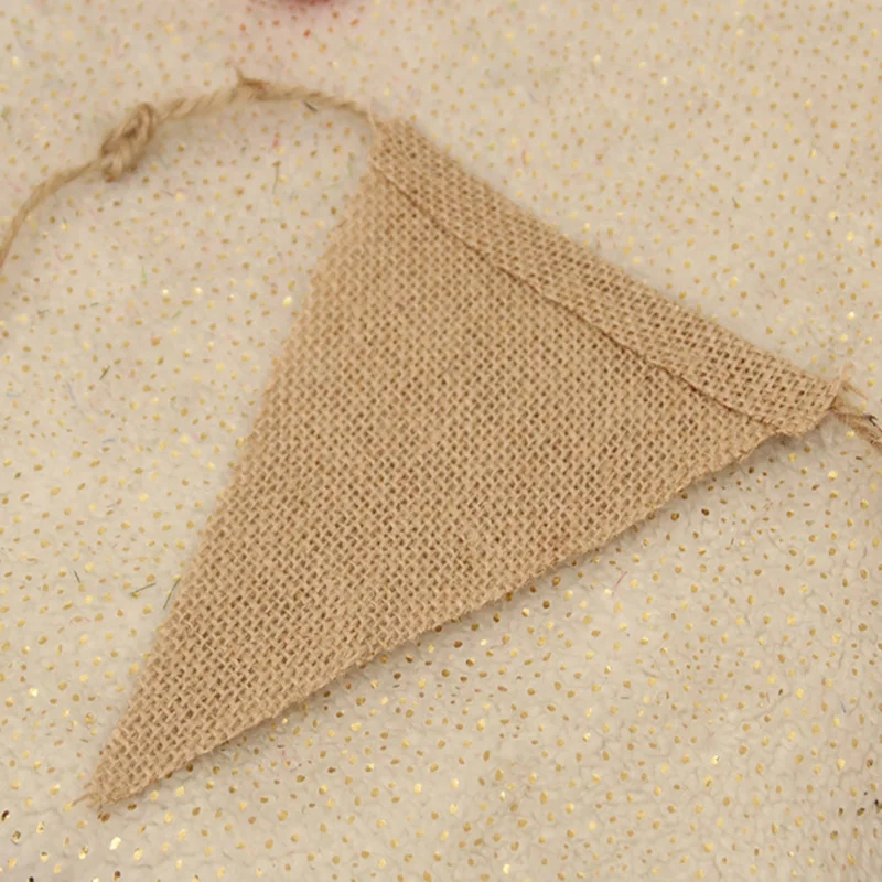 3m Vintage Jute Burlap Bunting Pennants Festival Birthday Party Wedding Hanging Flags Indoor Outdoor Garland Banners Decorations
