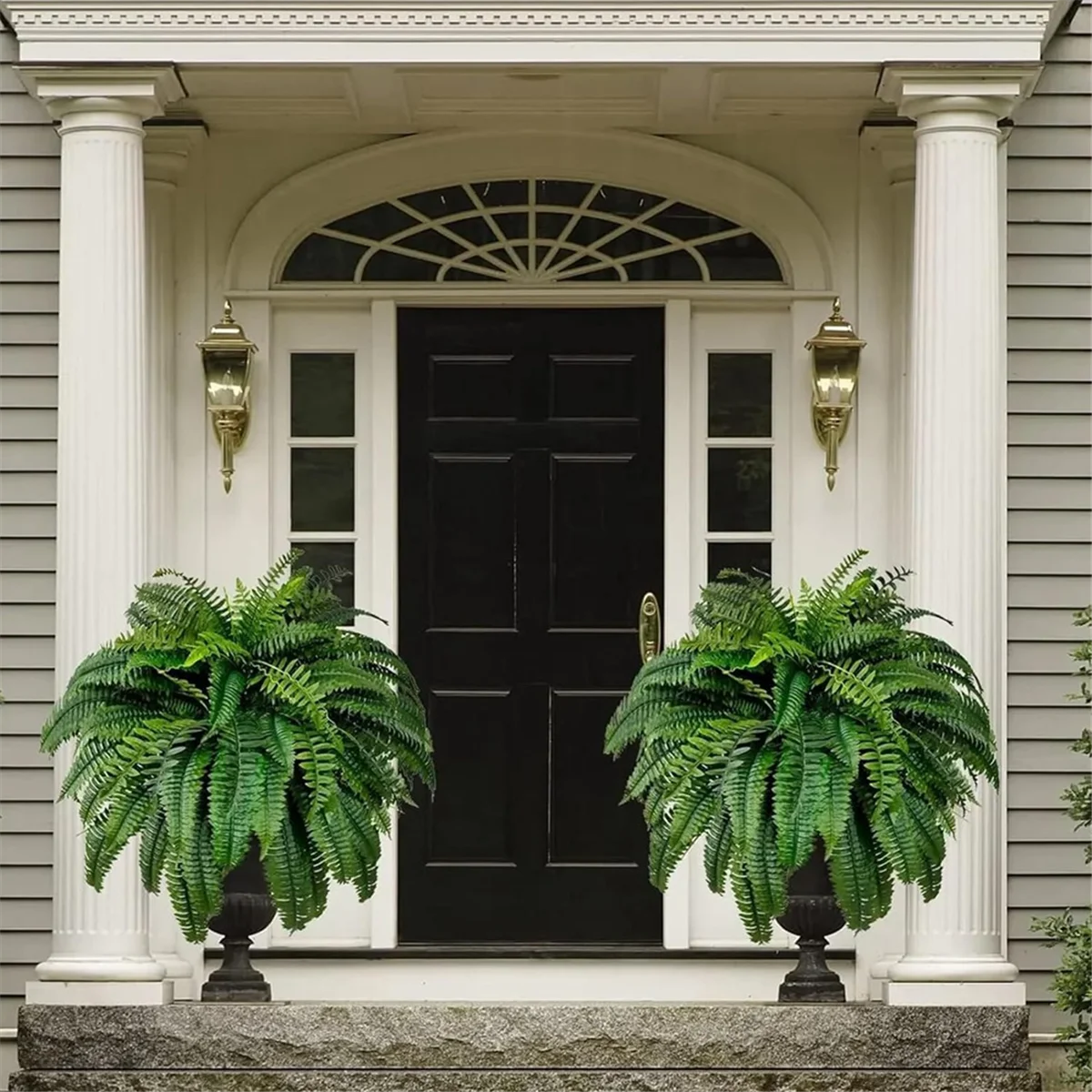 UV Resistant Lifelike Artificial Boston Fern Artificial Ferns for Outdoors Faux Ferns Fake Plants artificial ferns