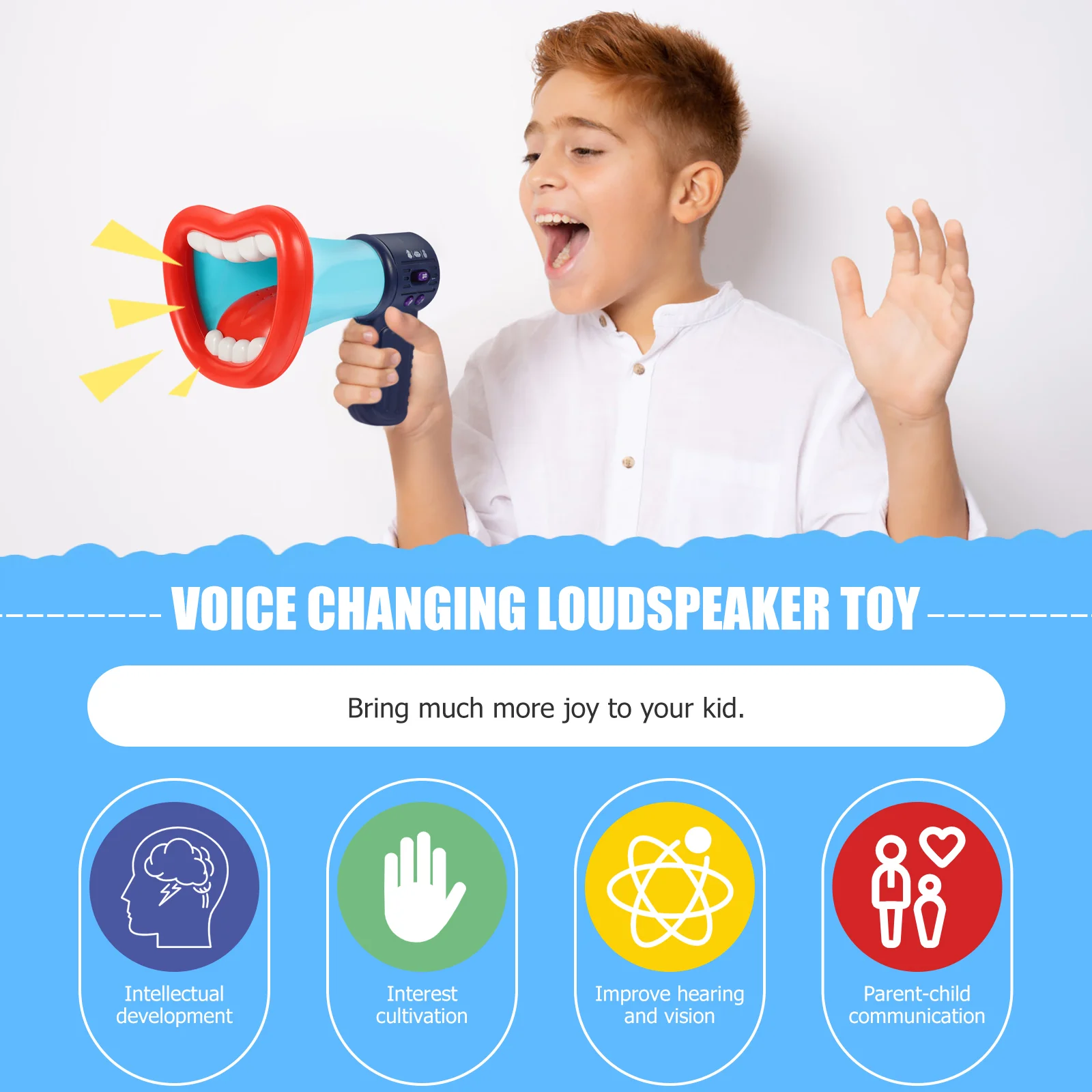 Handheld Voice Changing Loudspeaker Kids Toys Megaphone Gifts Souvenirs Team Sports Plastic Lightweight Fun Creativity Child