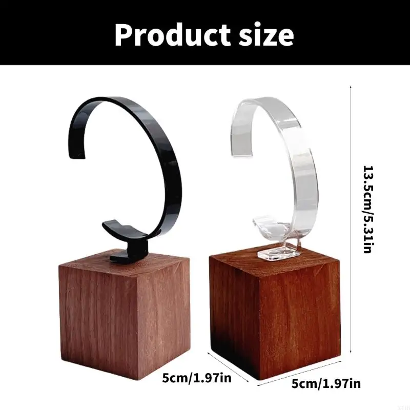Space Saving Walnut C Circle Watch Stand Sophisticated Watches Showcase Rack Timepiece Holder for Home and Shop Use