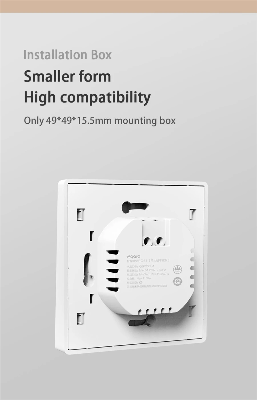 Original Wall Switch E1 Version Smart Wireless Key Zigbee 3.0 Light Switch Wire