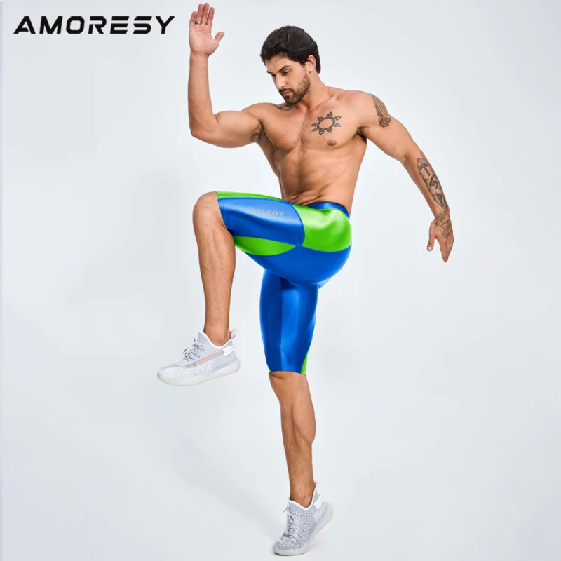 Sports shorts yoga shorts workout shorts satin gloss knee length sports biker shorts series leisure fitness cycling wrestling yoga five-point pants