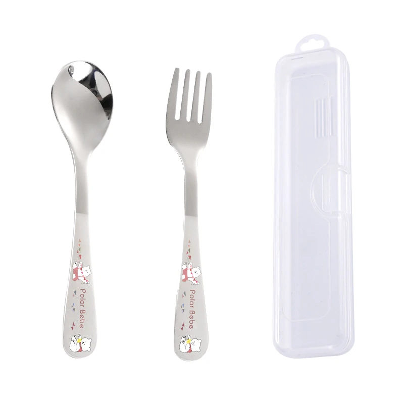 Children's Stainless Steel Spoon Cartoon Car Pot Spoon Soup Bun Home Kitchen Essential Cute Tableware Children's Fork