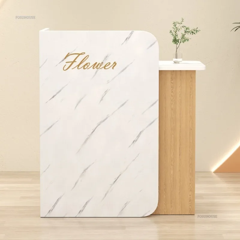 Modern Shop Hotel Reception Desks Simple Cash Register Tables for Beauty Salon Bar Counter Clothing Store Consultation Desk U
